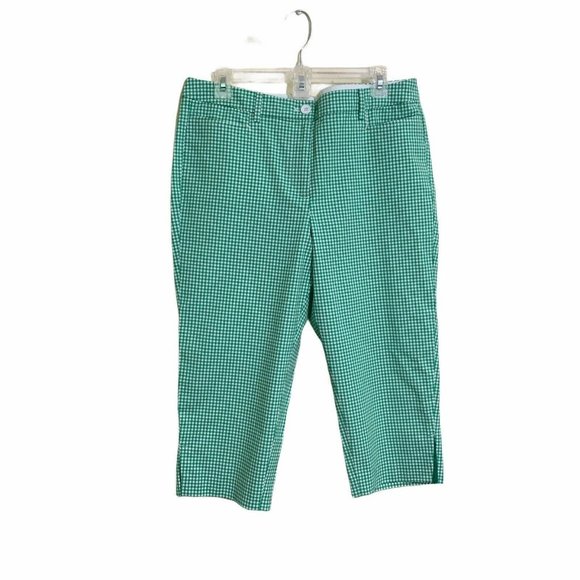 Talbots Pants - Talbots Womens Green Gingham Perfect Skimmer Crop